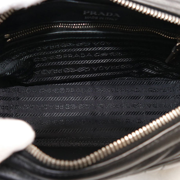 Prada Diagram Shoulder Bag Black Calf Leather - Picture 4 of 6
